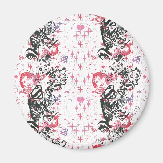 Supergirl Collage Pattern Magnet (Vorne)