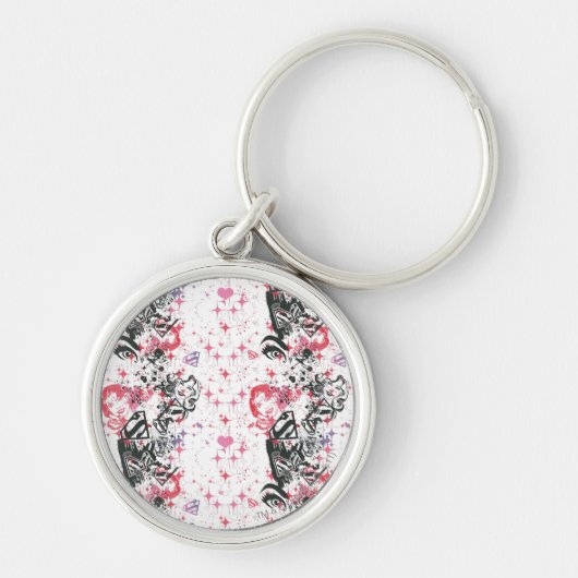 Supergirl Collage Pattern Schlüsselanhänger (Vorne)