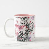 Supergirl Collage Pattern Zweifarbige Tasse (Links)