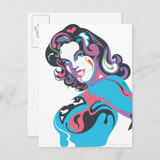 Supergirl Color Splash Pose 1 Postkarte (Vorne/Hinten)