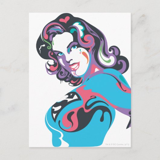 Supergirl Color Splash Pose 1 Postkarte (Vorderseite)