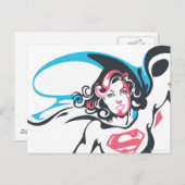 Supergirl Color Splash Pose 2 Postkarte (Vorne/Hinten)