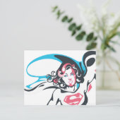 Supergirl Color Splash Pose 2 Postkarte (Stehend Vorderseite)