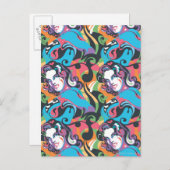Supergirl Color Splash Swirls Pattern 1 Postkarte (Vorne/Hinten)