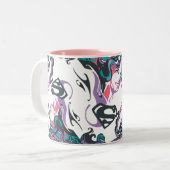 Supergirl Color Splash Swirls Pattern 3 Zweifarbige Tasse (Vorderseite Links)