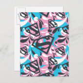 Supergirl Color Splash Swirls Pattern 6 Postkarte (Vorne/Hinten)