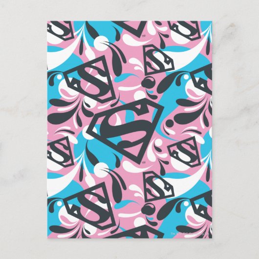 Supergirl Color Splash Swirls Pattern 6 Postkarte (Vorderseite)
