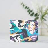 Supergirl Color Splash Wirbel 1 Postkarte (Stehend Vorderseite)