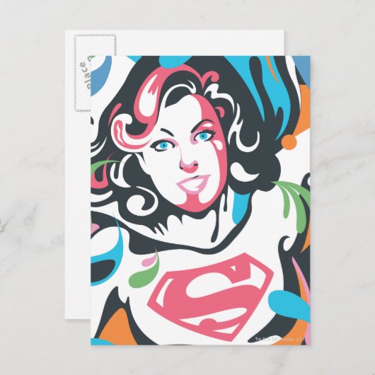 Supergirl Color Splash Wirbel 3 Postkarte (Vorne/Hinten)