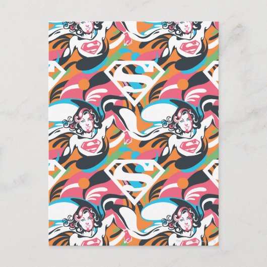 Supergirl Color Splash Wirbel Muster 4 Postkarte (Vorderseite)