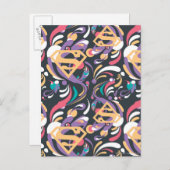 Supergirl Color Splash Wirbel Muster 8 Postkarte (Vorne/Hinten)