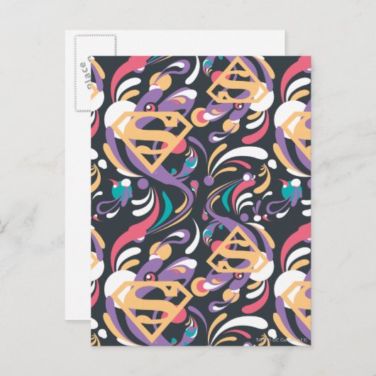 Supergirl Color Splash Wirbel Muster 8 Postkarte (Vorne/Hinten)