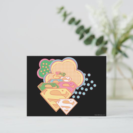 Supergirl Colorful Cloud Logo Postkarte (Stehend Vorderseite)