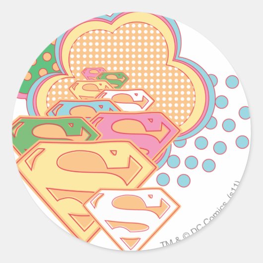 Supergirl Colorful Cloud Logo Runder Aufkleber (Vorderseite)