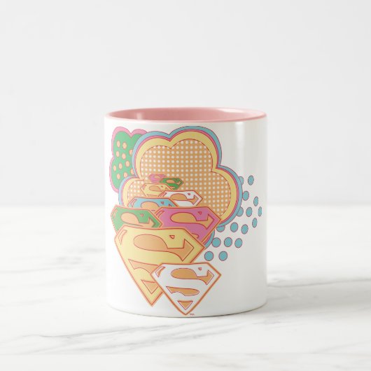 Supergirl Colorful Cloud Logo Zweifarbige Tasse (Mittel)
