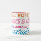 Supergirl Colorful Text Collage Zweifarbige Tasse (Mittel)