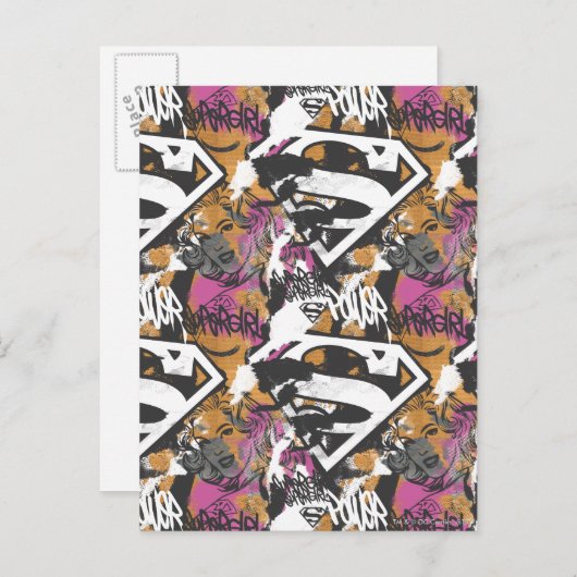 Supergirl Comic Capers Pattern 3 Postkarte (Vorne/Hinten)