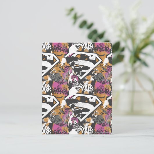 Supergirl Comic Capers Pattern 3 Postkarte (Stehend Vorderseite)