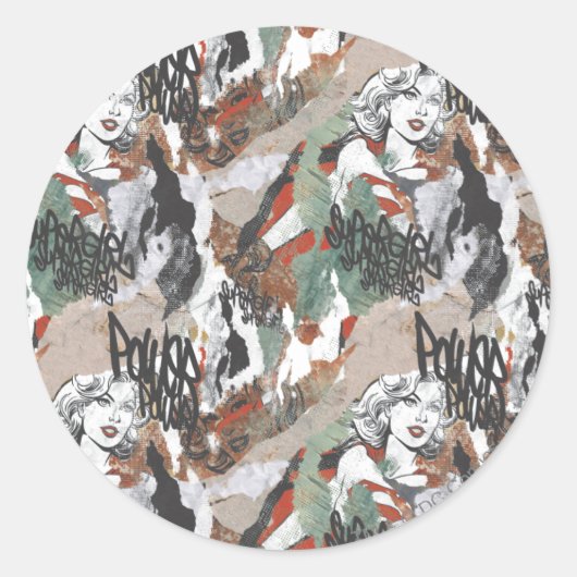 Supergirl Comic Capers Pattern 6 Runder Aufkleber (Vorderseite)