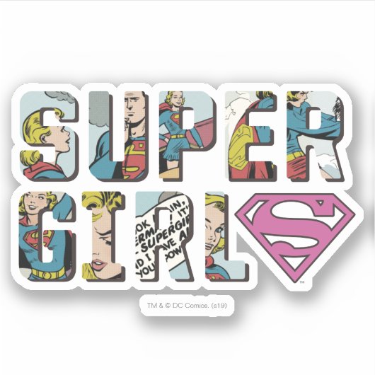 Supergirl-Comic-Logo Aufkleber (Vorderseite)