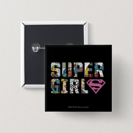 Supergirl-Comic-Logo Button (Vorne & Hinten)