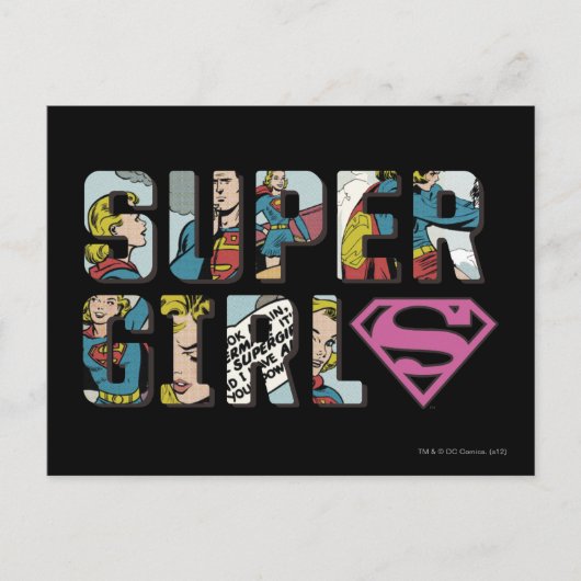 Supergirl-Comic-Logo Postkarte (Vorderseite)
