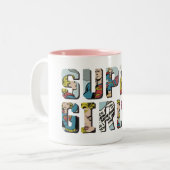 Supergirl-Comic-Logo Zweifarbige Tasse (Vorderseite Links)