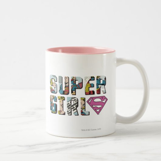 Supergirl-Comic-Logo Zweifarbige Tasse (Rechts)