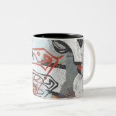 Supergirl-Comic Muster 1 Zweifarbige Tasse (VorderseiteRechts)