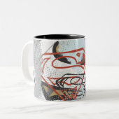 Supergirl-Comic Muster 1 Zweifarbige Tasse (Vorderseite Links)