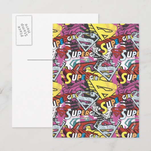 Supergirl-Comic Muster 4 Postkarte (Vorne/Hinten)