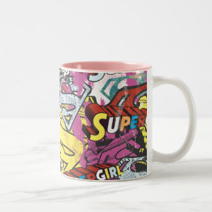 Supergirl-Comic Muster 4 Zweifarbige Tasse