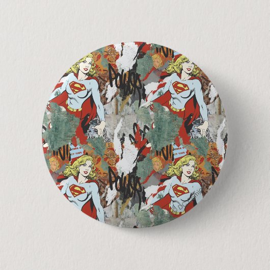 Supergirl-Comic Muster 8 Button (Vorderseite)
