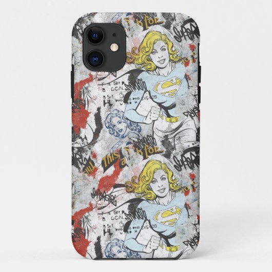 Supergirl-Comic Muster 9 Case-Mate iPhone Hülle (Rückseite)