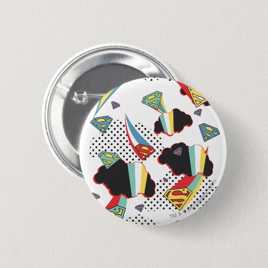 Supergirl Crazy Sky Button (Vorne & Hinten)