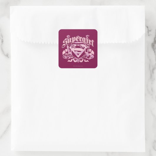Supergirl Crest Design Quadratischer Aufkleber (Tasche)