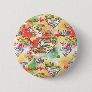 Supergirl Crown Pattern Button