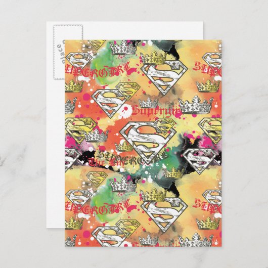 Supergirl Crown Pattern Postkarte (Vorne/Hinten)
