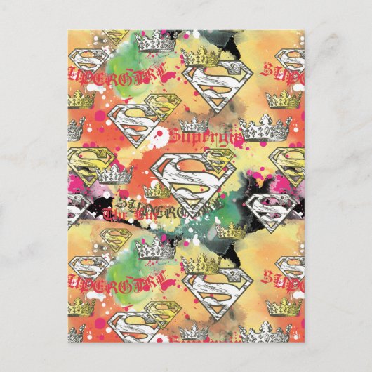 Supergirl Crown Pattern Postkarte (Vorderseite)