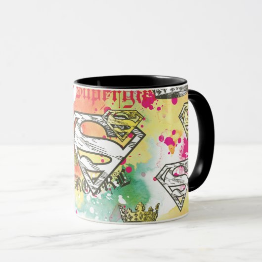 Supergirl Crown Pattern Tasse (VorderseiteRechts)