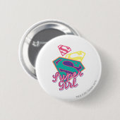 Supergirl Cursive Button (Vorne & Hinten)