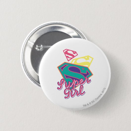 Supergirl Cursive Button (Vorne & Hinten)