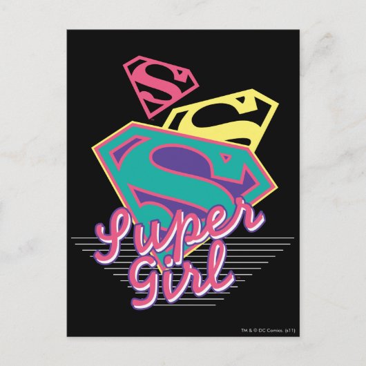 Supergirl Cursive Postkarte (Vorderseite)