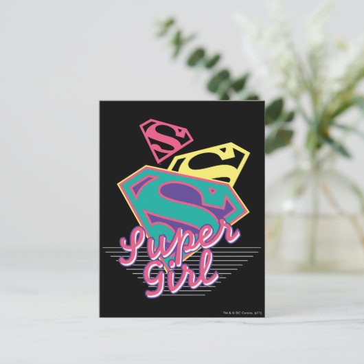 Supergirl Cursive Postkarte (Stehend Vorderseite)