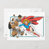 Supergirl Destroys Boulder Postkarte (Vorne/Hinten)