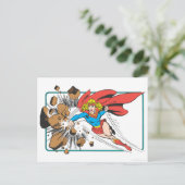 Supergirl Destroys Boulder Postkarte (Stehend Vorderseite)