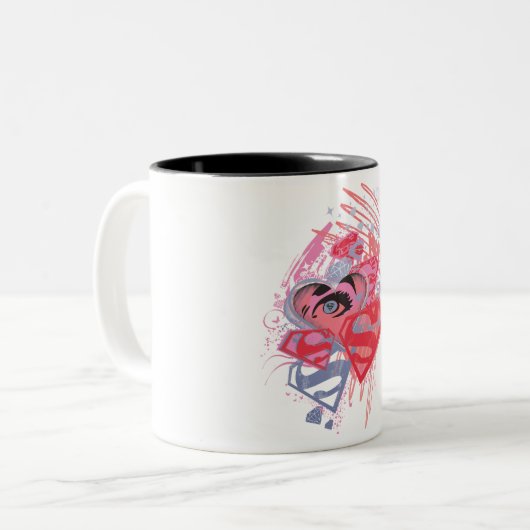 Supergirl Diamonds and Lips Zweifarbige Tasse (Vorderseite Links)