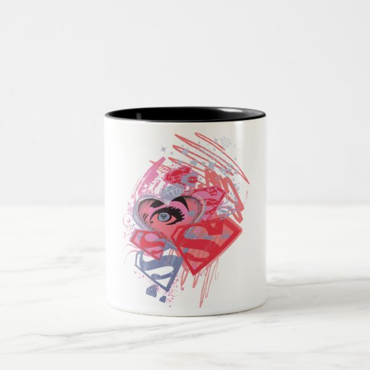 Supergirl Diamonds and Lips Zweifarbige Tasse (Mittel)