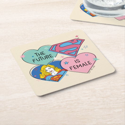Supergirl "Die Zukunft ist weiblich" Rechteckiger Pappuntersetzer (angewinkelt)