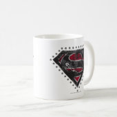 Supergirl Distressed Logo Black and Red Kaffeetasse (VorderseiteRechts)